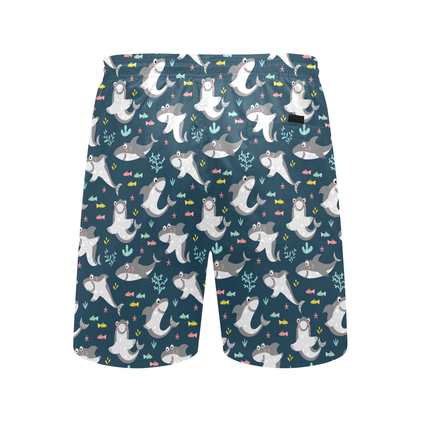 Shark Print Design LKS307 Men's Swim Trunks Beach Shorts