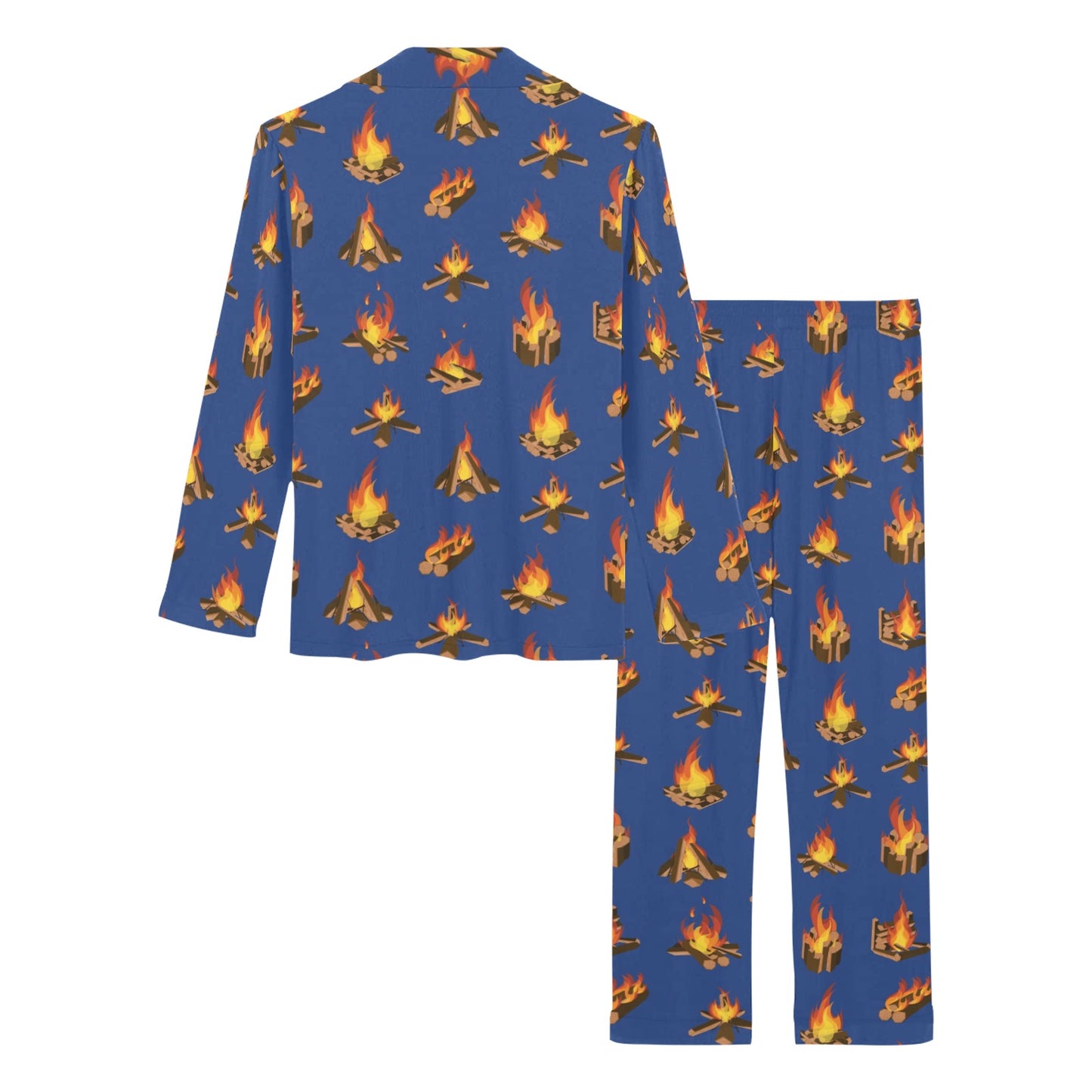 Campfire Pattern Print Design 03 Women's Long Pajama Set