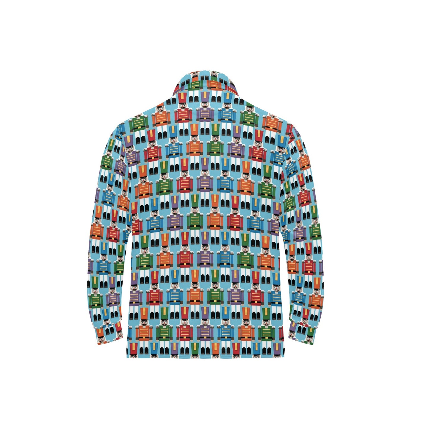 Nutcracker Pattern Print Design A02 Long Sleeve Polo Shirt For Men's