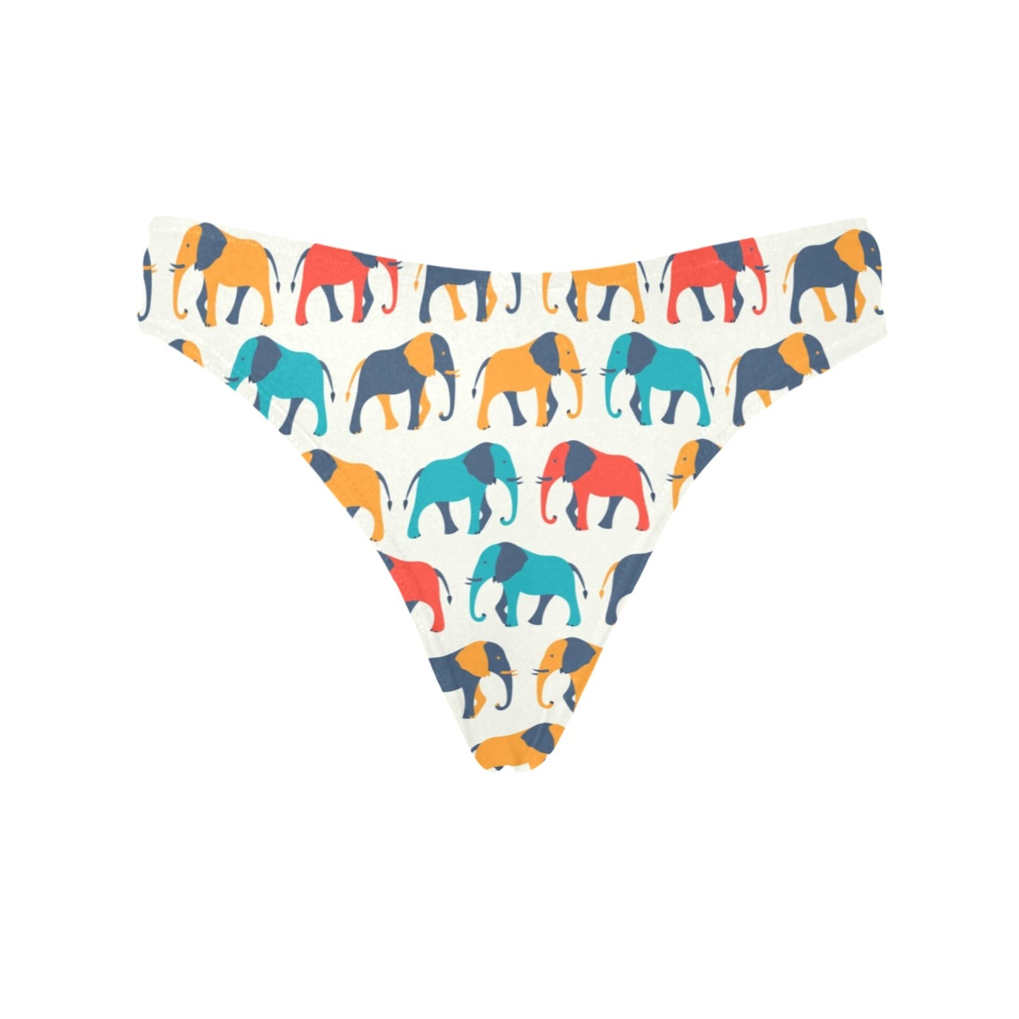 Elephant Colorful Print Pattern Women's Thongs