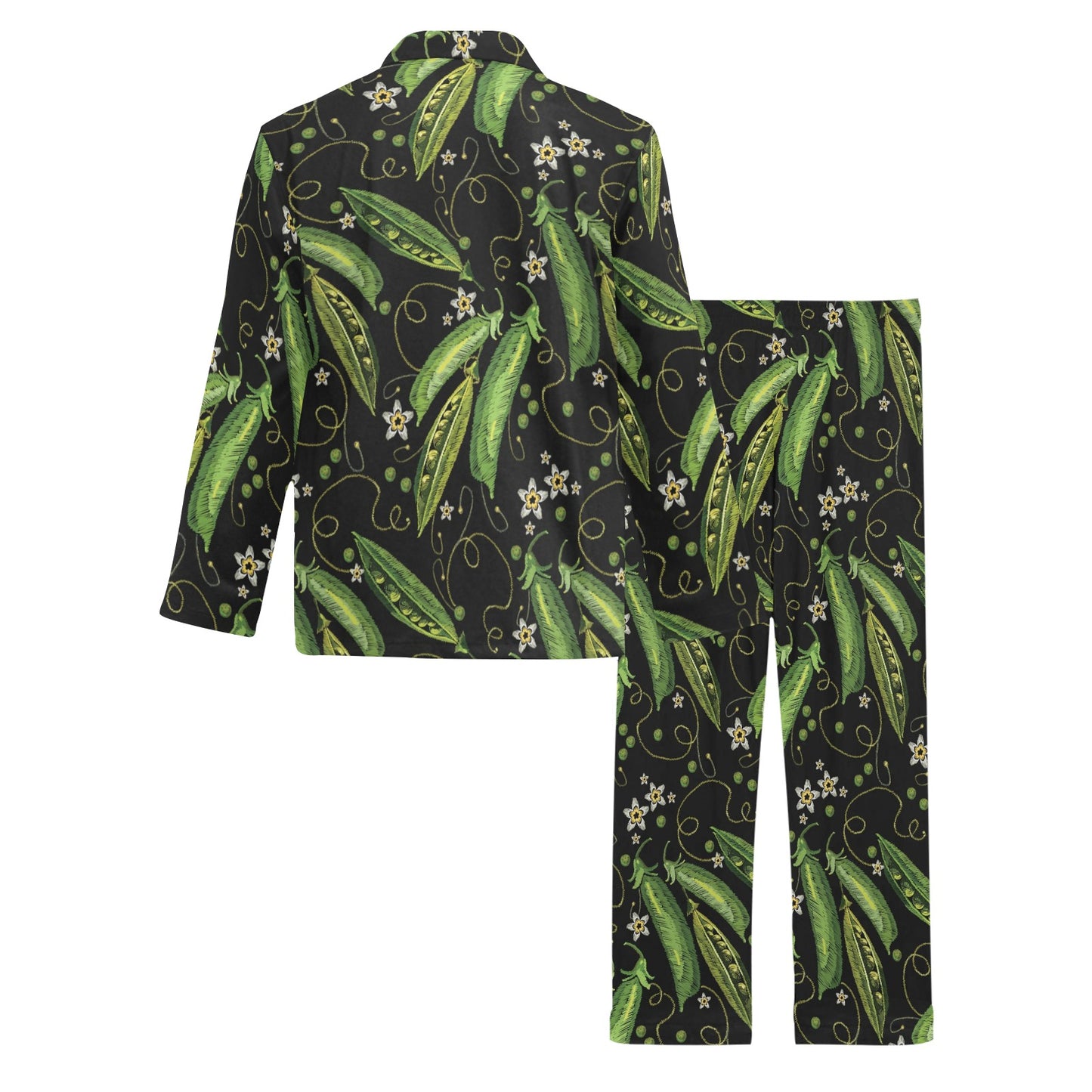 Peas Pattern Print Design A02 Men's Long Pajama Set