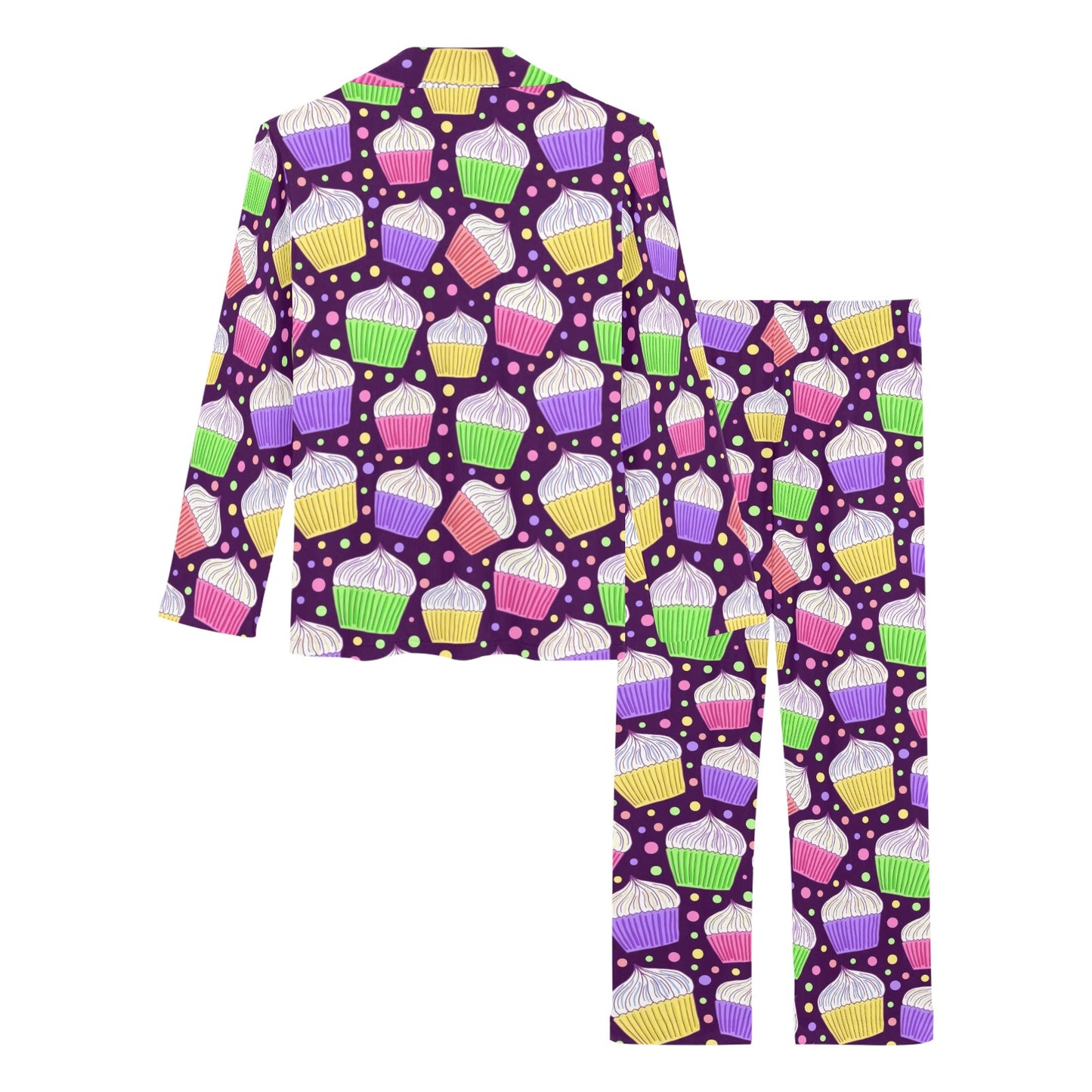 Cupcake Pattern Print Design CP07 Women's Long Pajama Set