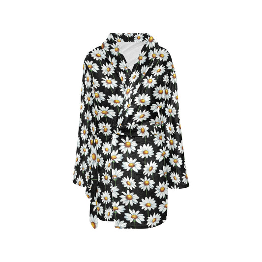 Daisy Print Pattern Women's Fleece Robe