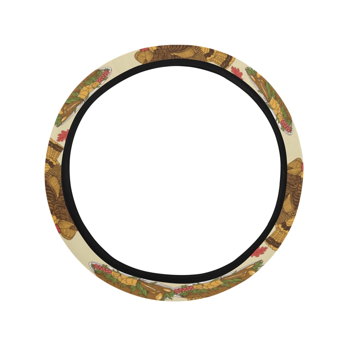 Thanksgiving Print Design LKS302 Steering Wheel Cover with Elastic Edge