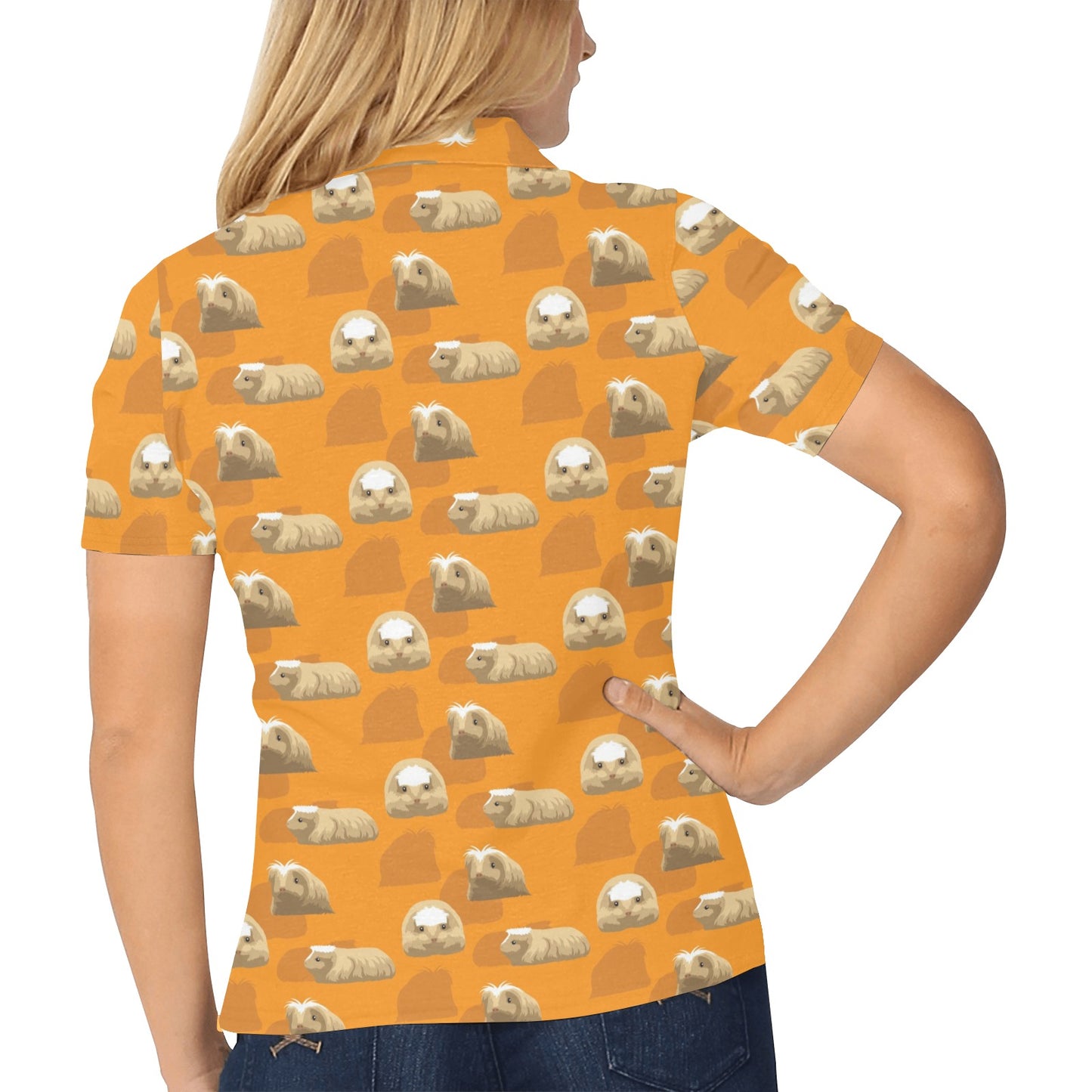 Guinea Pig Print Design LKS403 Women's Polo Shirt