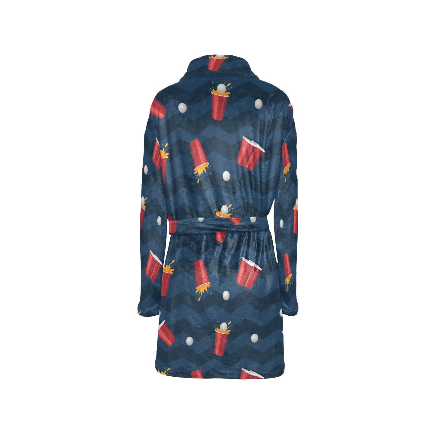 Beer Pong Pattern Print Design 01 Women's Fleece Robe