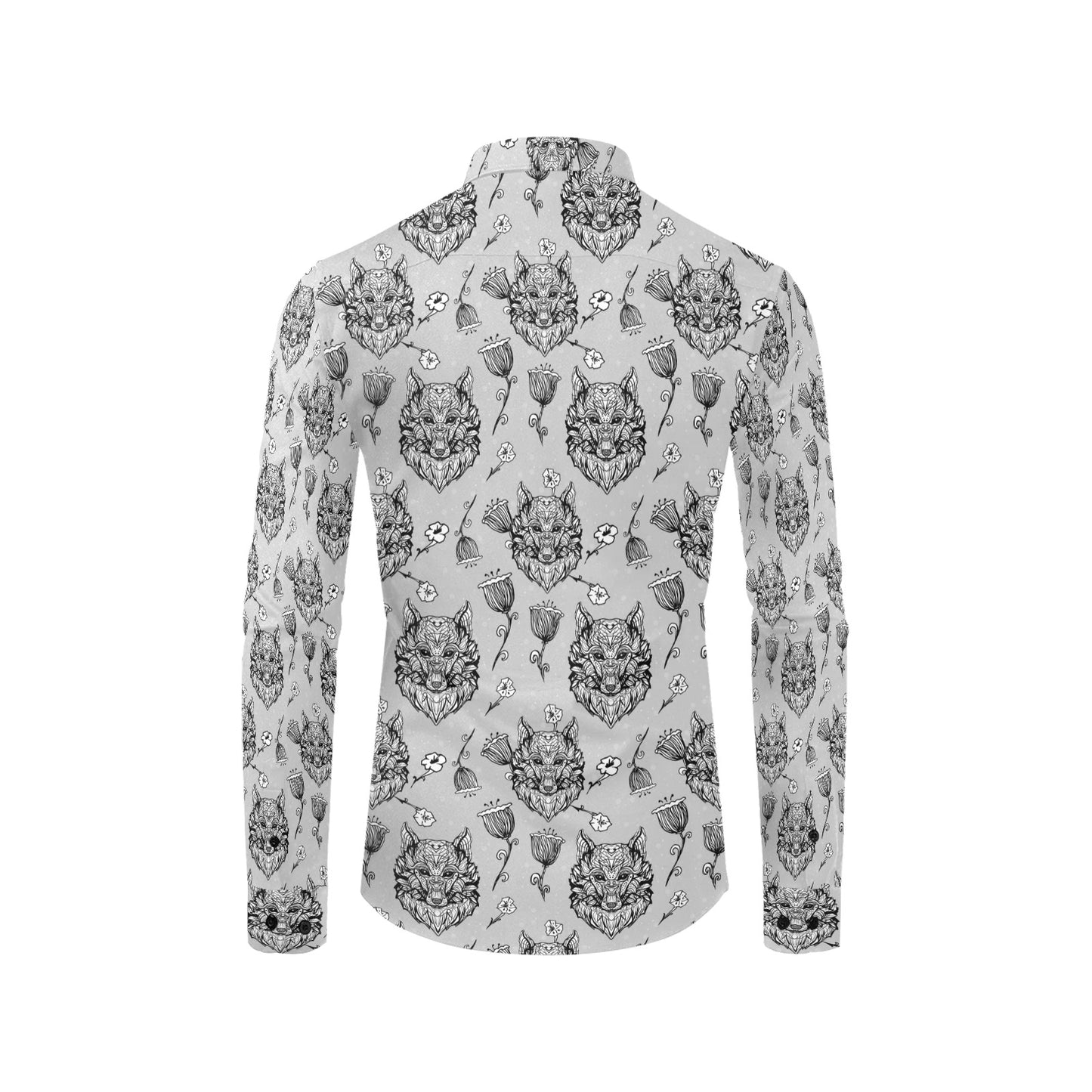 Tribal Pattern Print Design LKS306 Men's Long Sleeve Dress Shirt