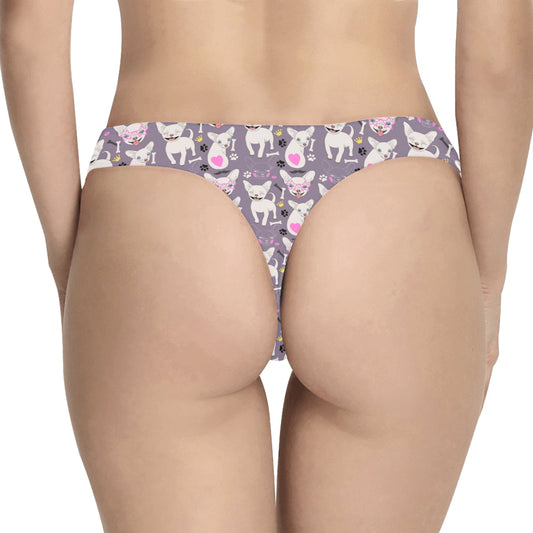Chihuahua Happy Pattern Women's Thongs