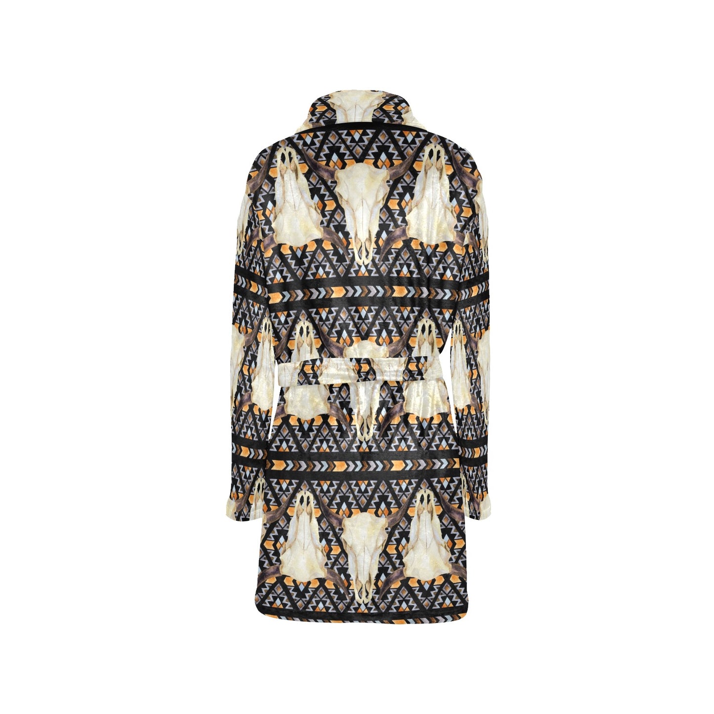 Buffalo Head Pattern Print Design 03 Women's Fleece Robe