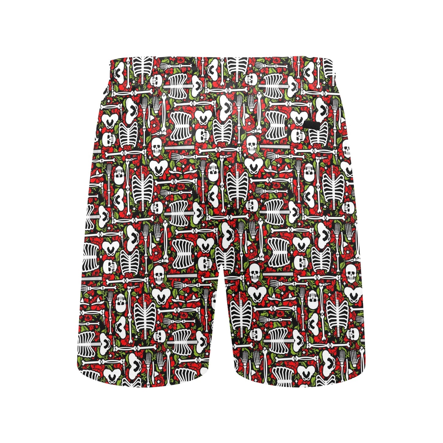 Skeleton Pattern Print Men's Swim Trunks Beach Shorts