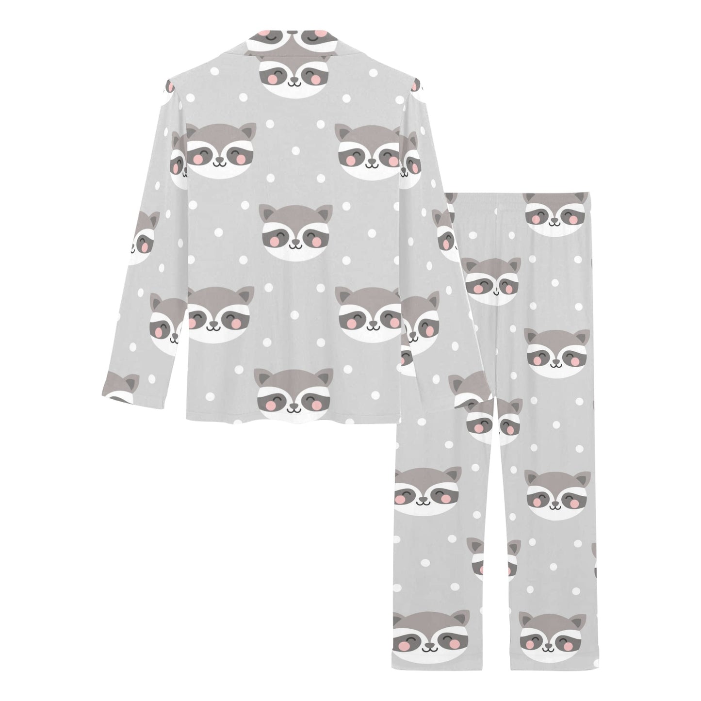 Raccoon Pattern Print Design A04 Women's Long Pajama Set