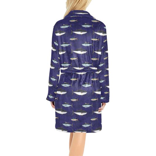Tuna Fish Print Design LKS304 Women's Fleece Robe