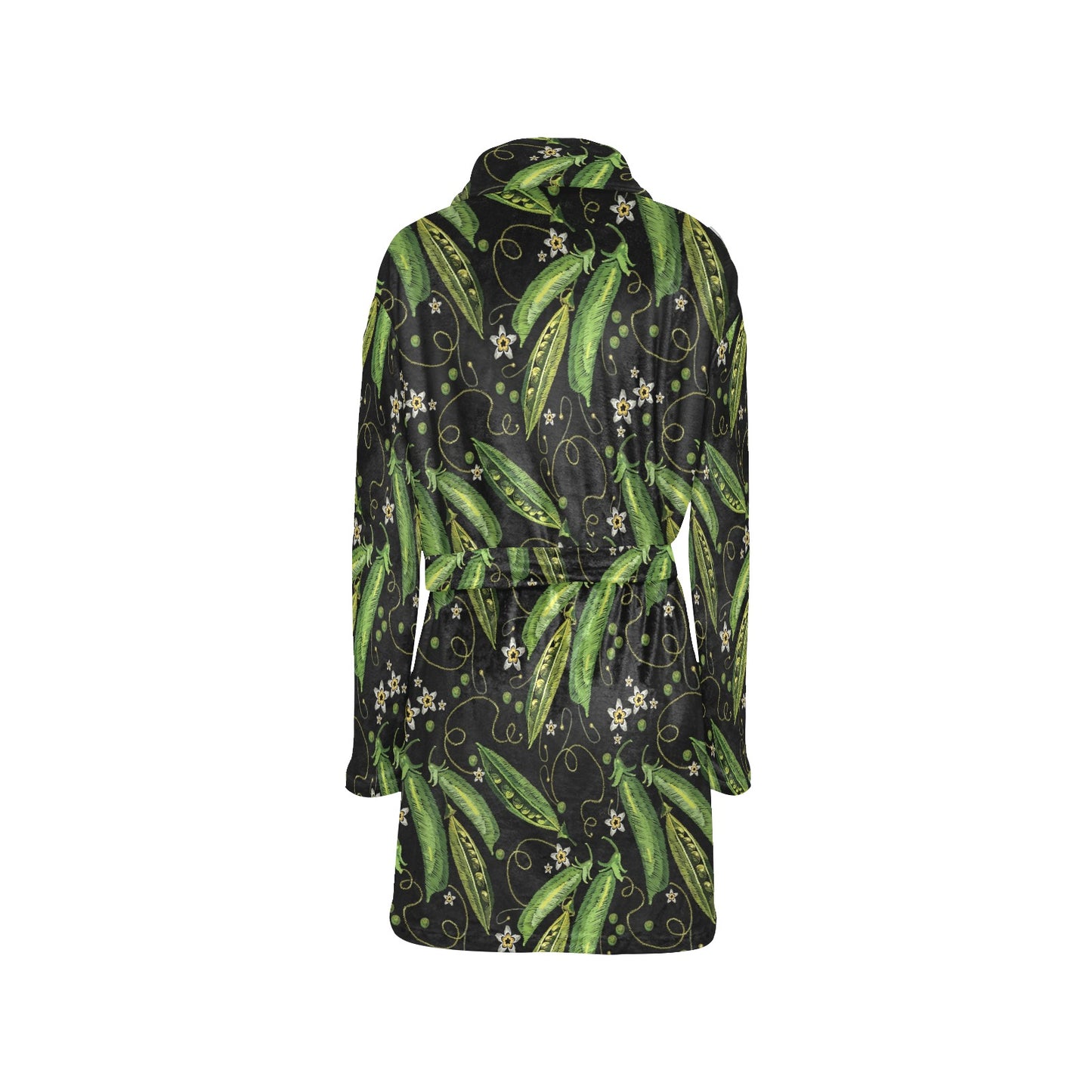 Peas Pattern Print Design A02 Women's Fleece Robe