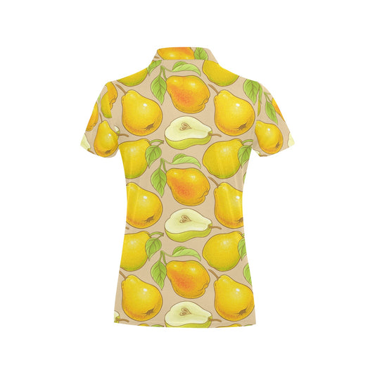 Pear Pattern Print Design PE05 Women's Polo Shirt