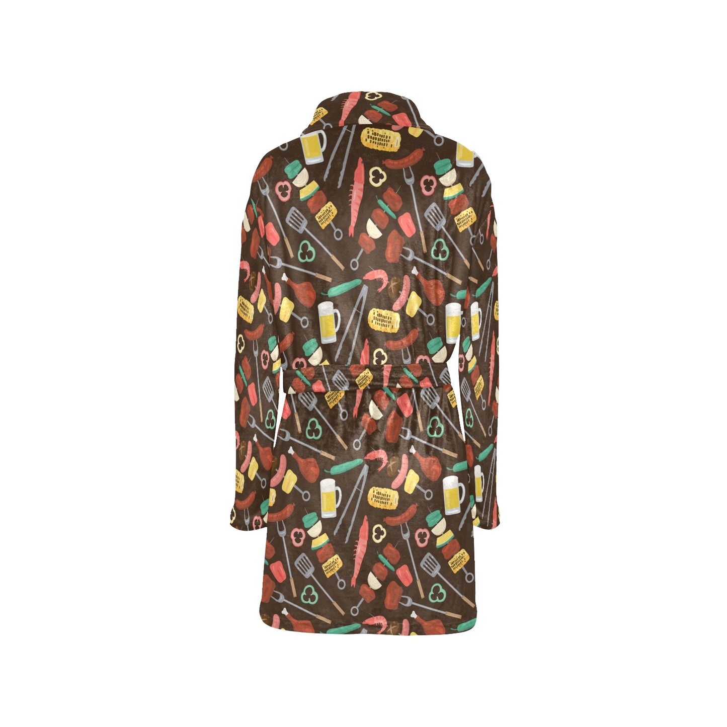 Barbecue Pattern Print Design 05 Women's Fleece Robe