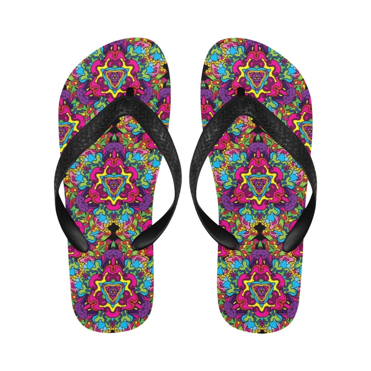 Trippy Print Design LKS303 Flip Flops