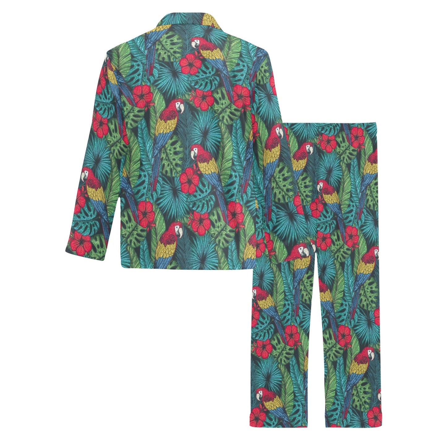 Parrot Pattern Print Design A05 Men's Long Pajama Set