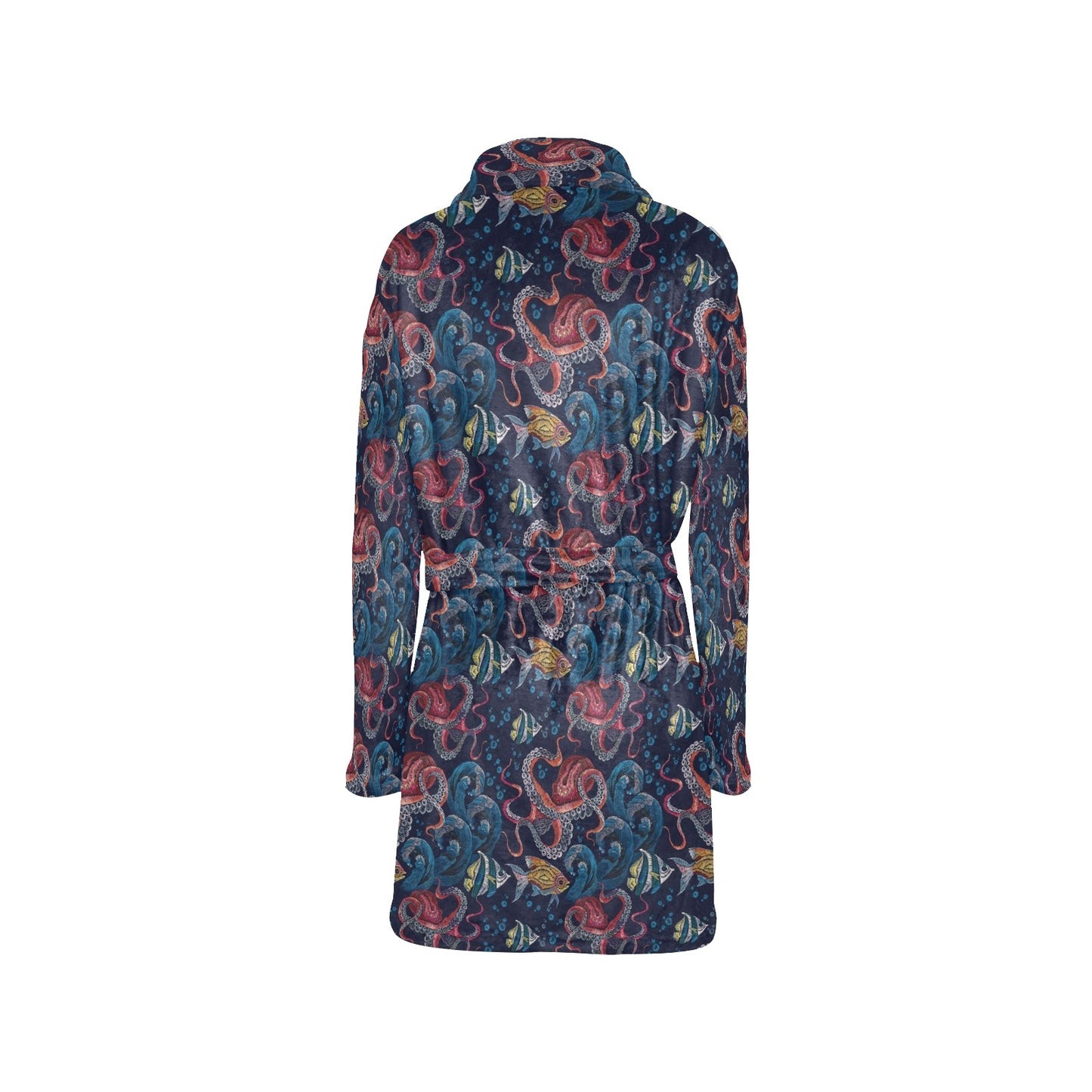 Underwater Giant Squid Print Design LKS302 Women's Fleece Robe