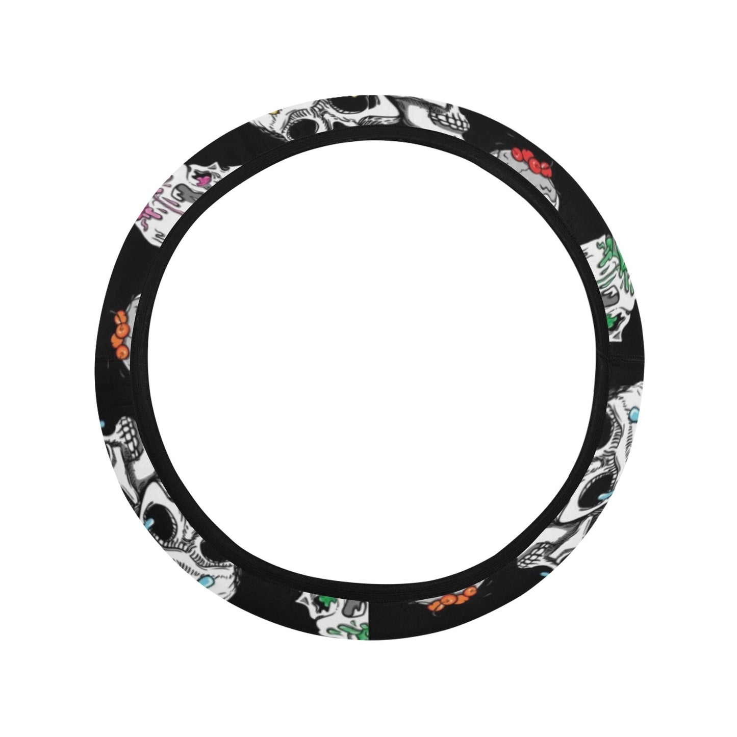 Skull Print Design LKS3013 Steering Wheel Cover with Elastic Edge