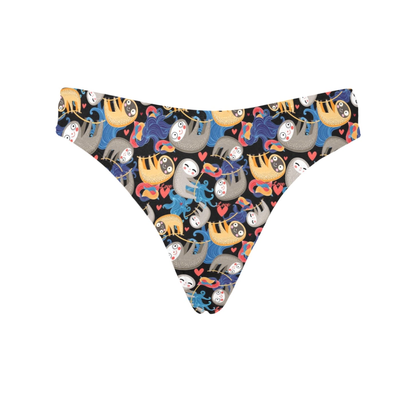 Sloth Cartoon Design Themed Print Women's Thongs