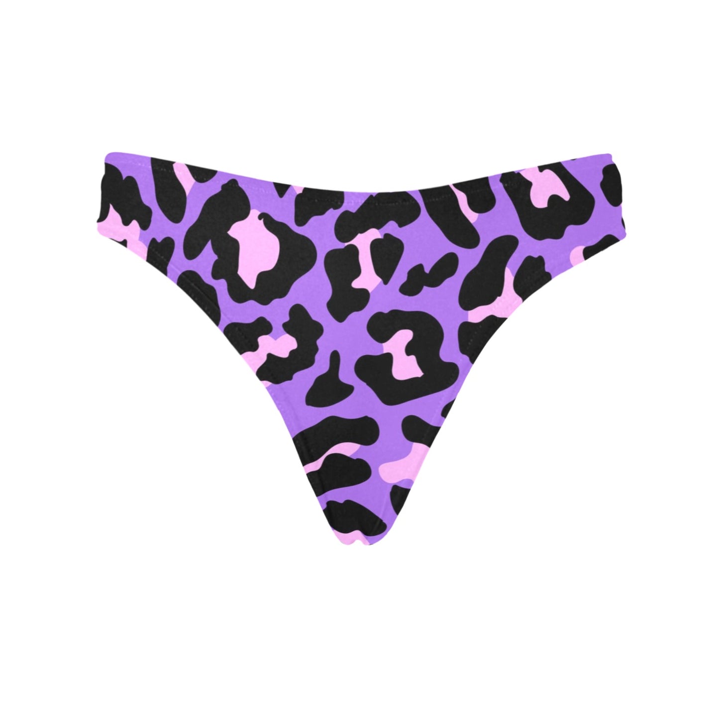 Cheetah Purple Neon Print Pattern Women's Thongs