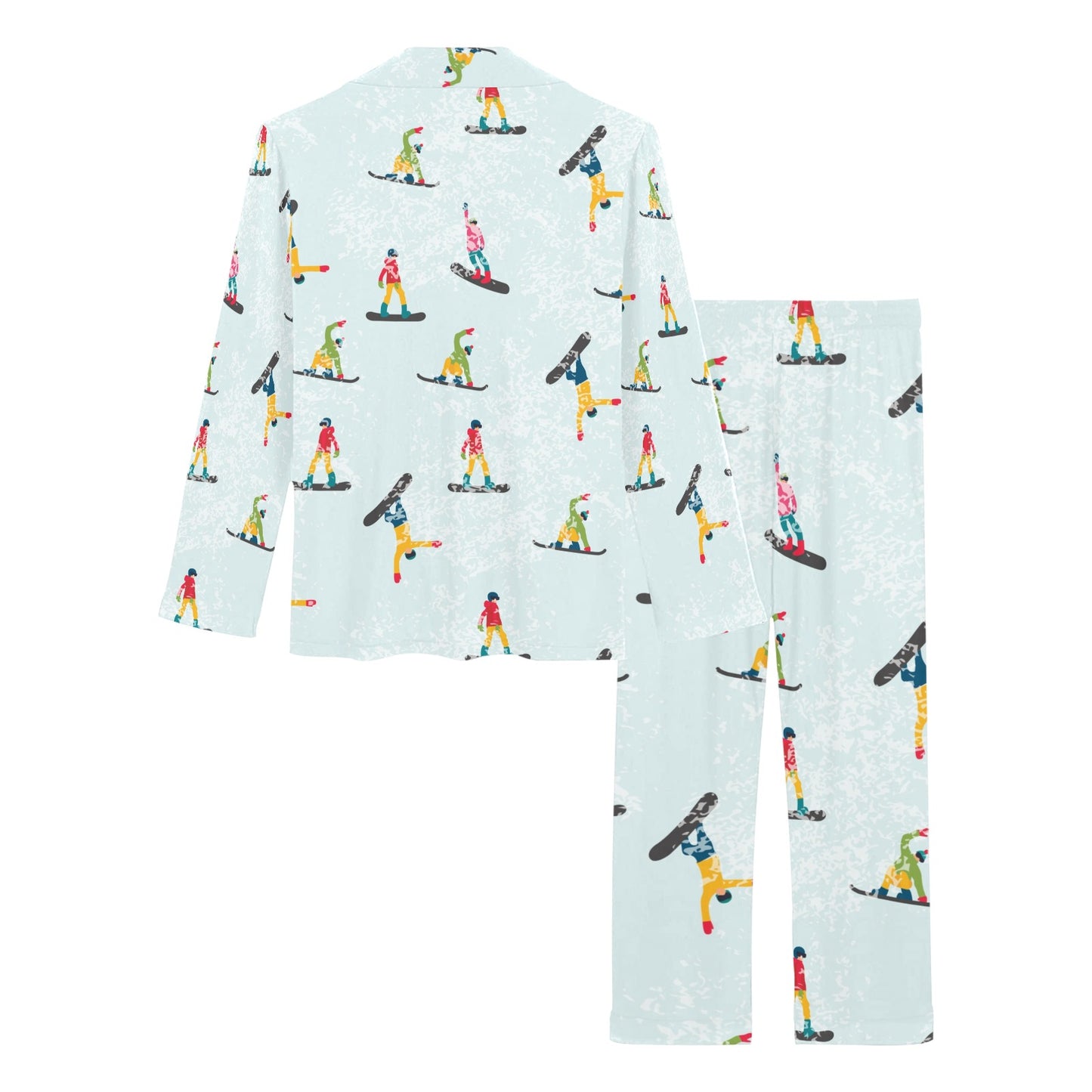 Snowboard Print Design LKS304 Women's Long Pajama Set