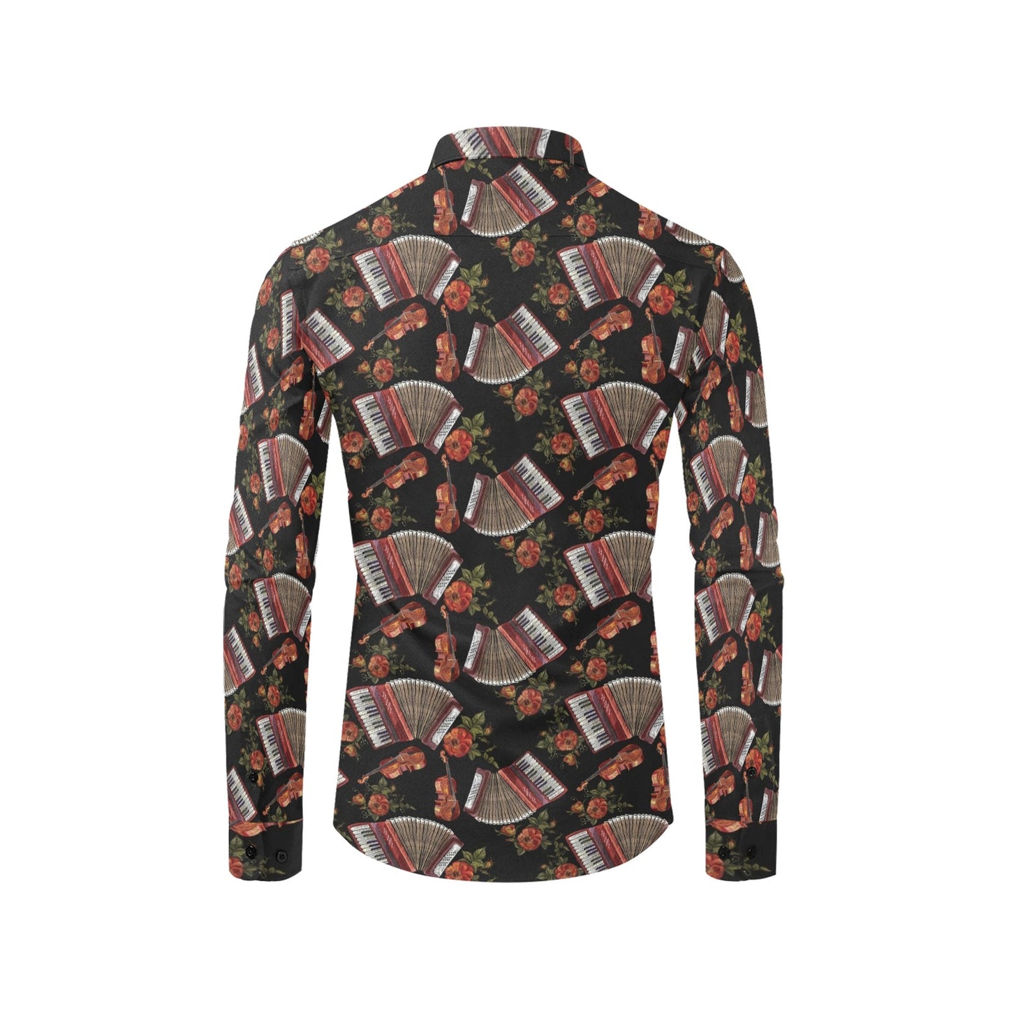 Accordion Print Design LKS403 Men's Long Sleeve Dress Shirt