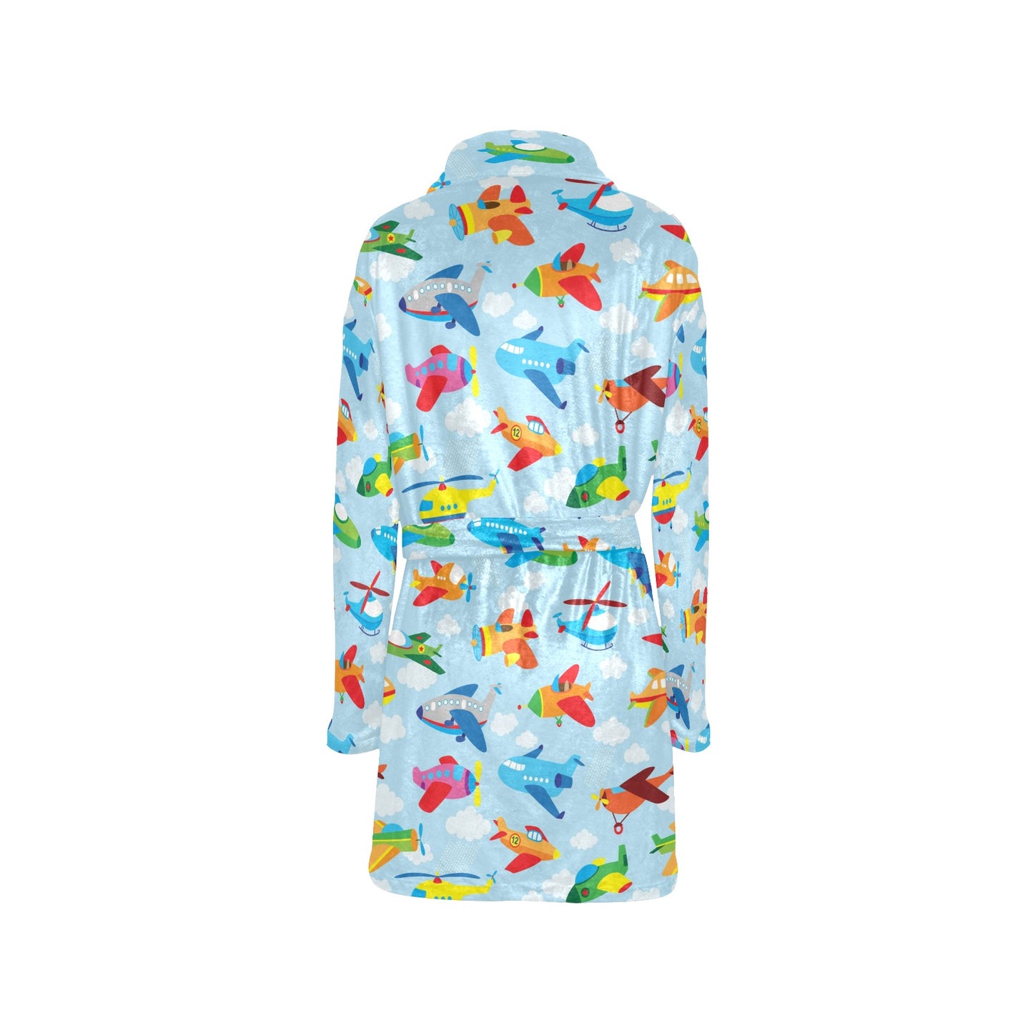 Airplane Colorful Pattern Print Design 01 Women's Fleece Robe