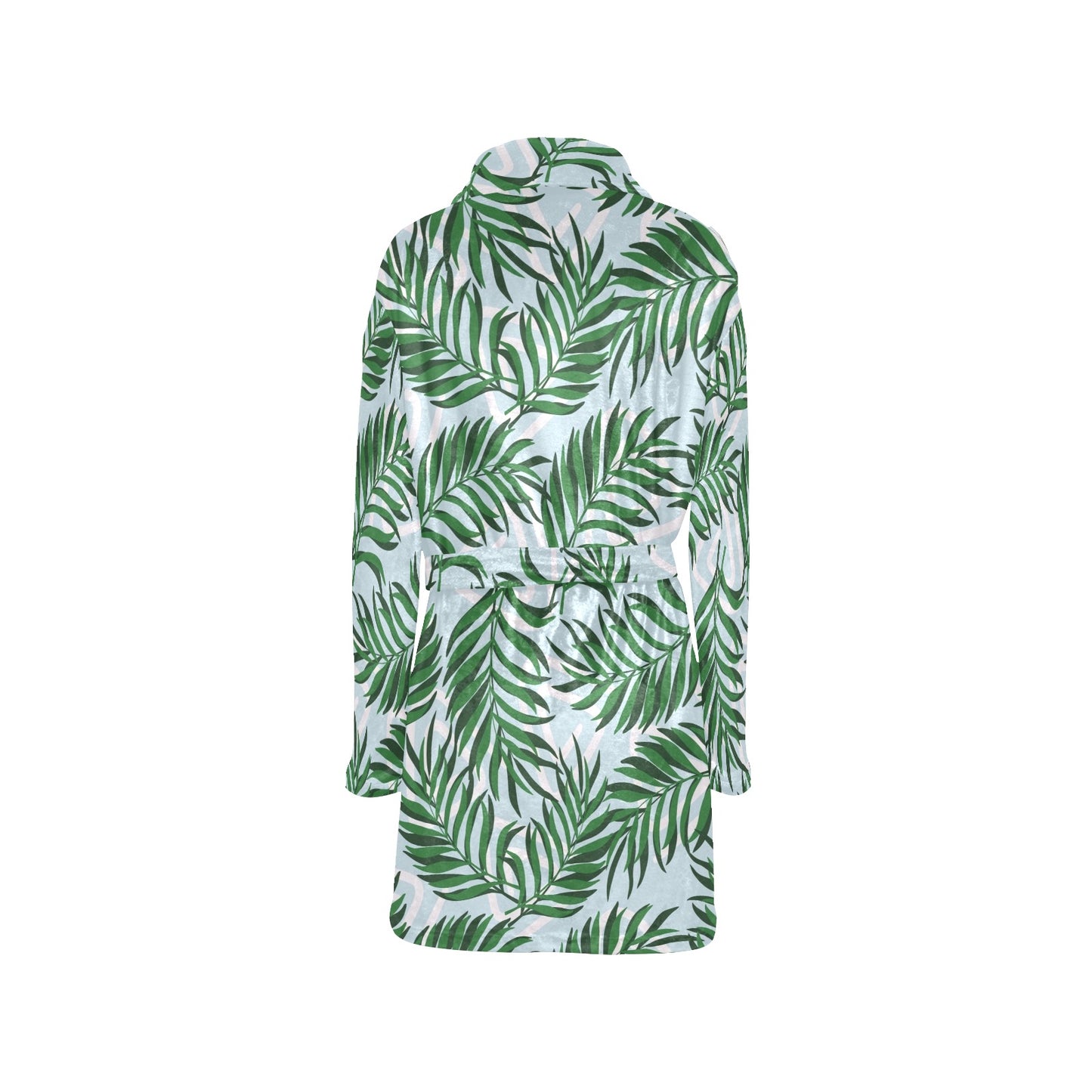 Palm Leaves Pattern Print Design PL06 Women's Fleece Robe