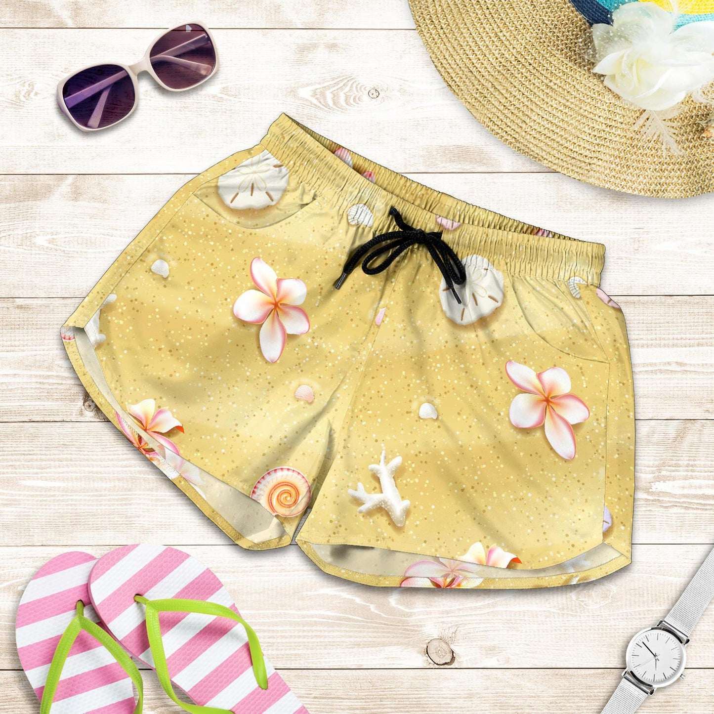 Beach Theme Print Women Shorts-JTAMIGO.COM