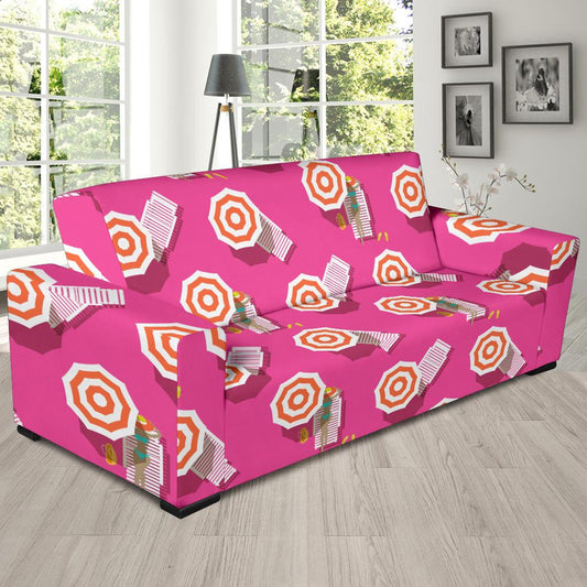 Beach Top View Umbrella Theme Sofa Slipcover-JTAMIGO.COM