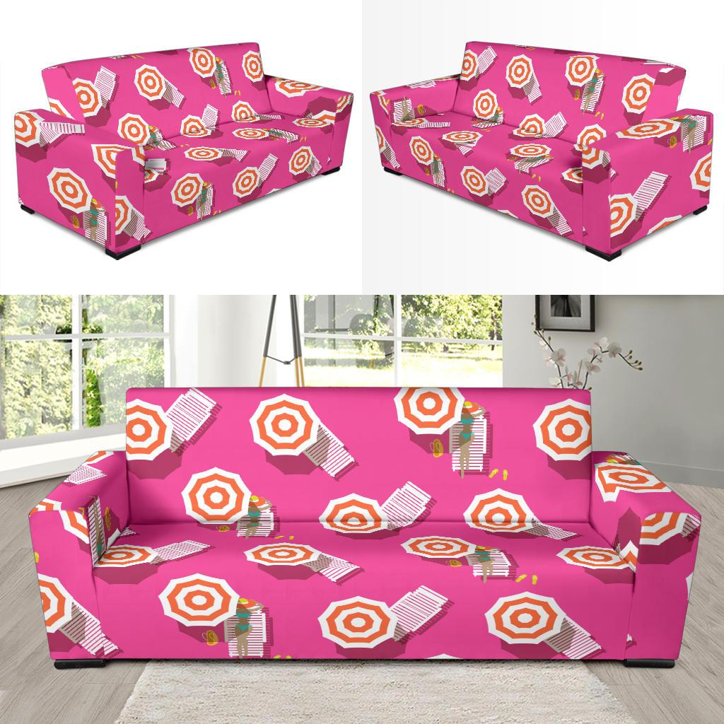 Beach Top View Umbrella Theme Sofa Slipcover-JTAMIGO.COM