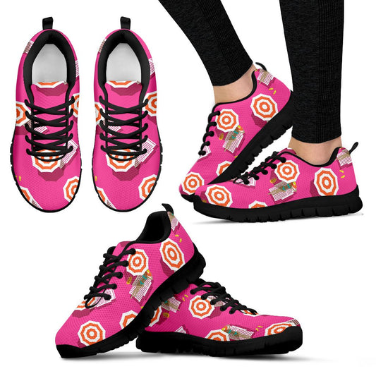 Beach Top View Umbrella Theme Women Sneakers Shoes