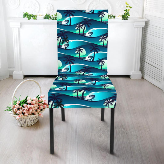 Beach Wave Design Print Dinning Chair Slipper-JTAMIGO.COM