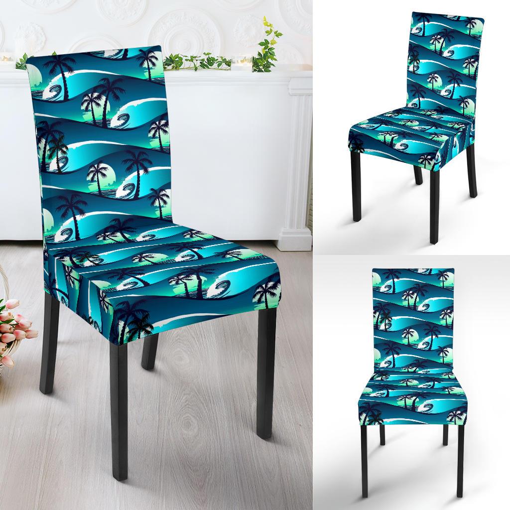Beach Wave Design Print Dinning Chair Slipper-JTAMIGO.COM