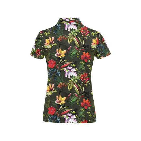 Magnolia Pattern Print Design 02 Women's Polo Shirt