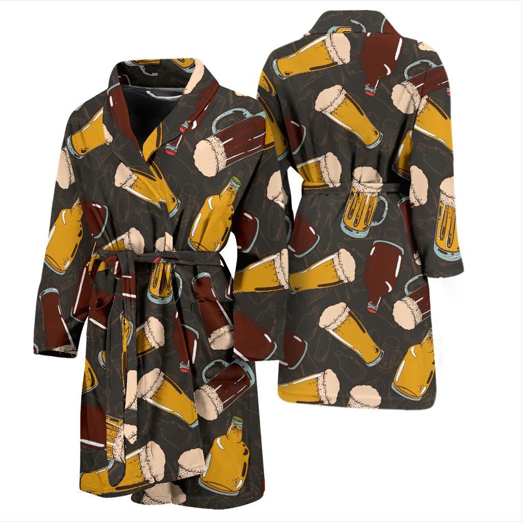 Beer Pattern Print Design 03 Men Bathrobe-JORJUNE.COM