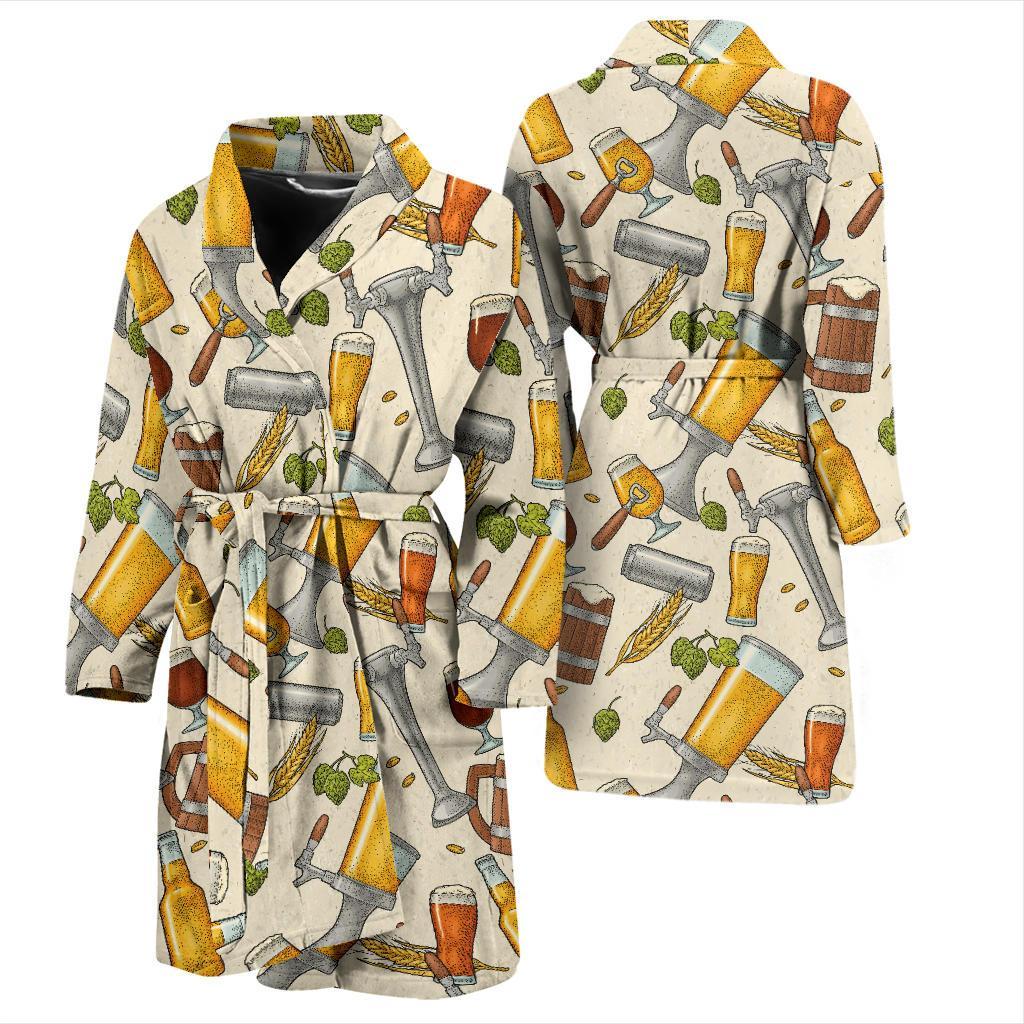 Beer Pattern Print Design 05 Men Bathrobe-JORJUNE.COM