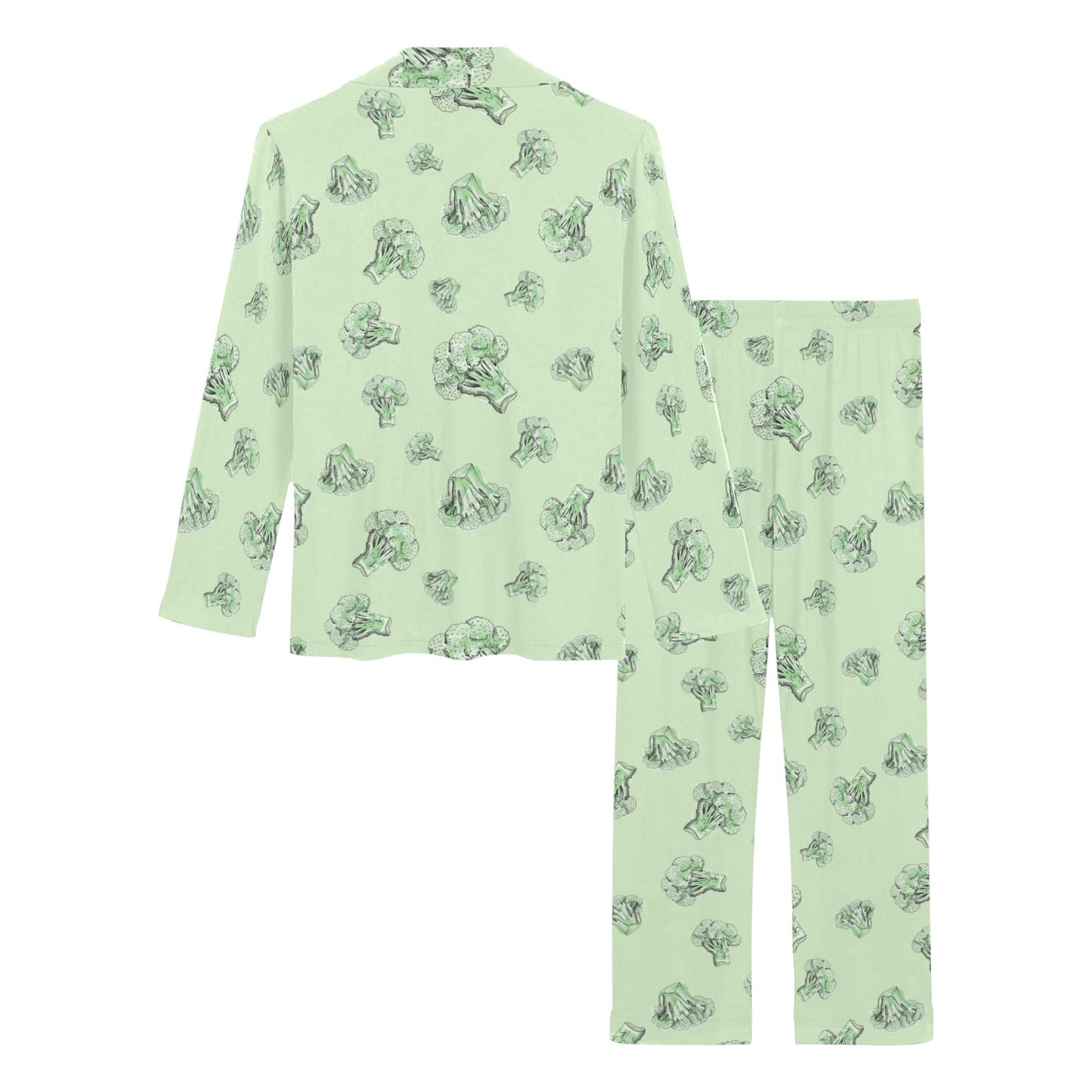 Broccoli Pattern Print Design 05 Women's Long Pajama Set
