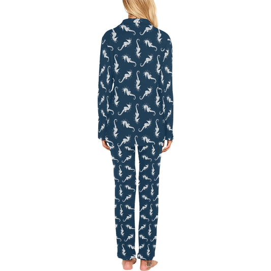 SeaHorse Print Design LKS402 Women's Long Pajama Set