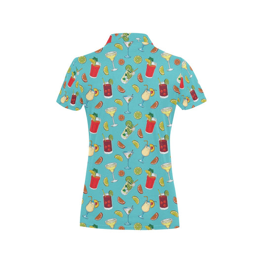 Cocktail Pattern Print Design 05 Women's Polo Shirt