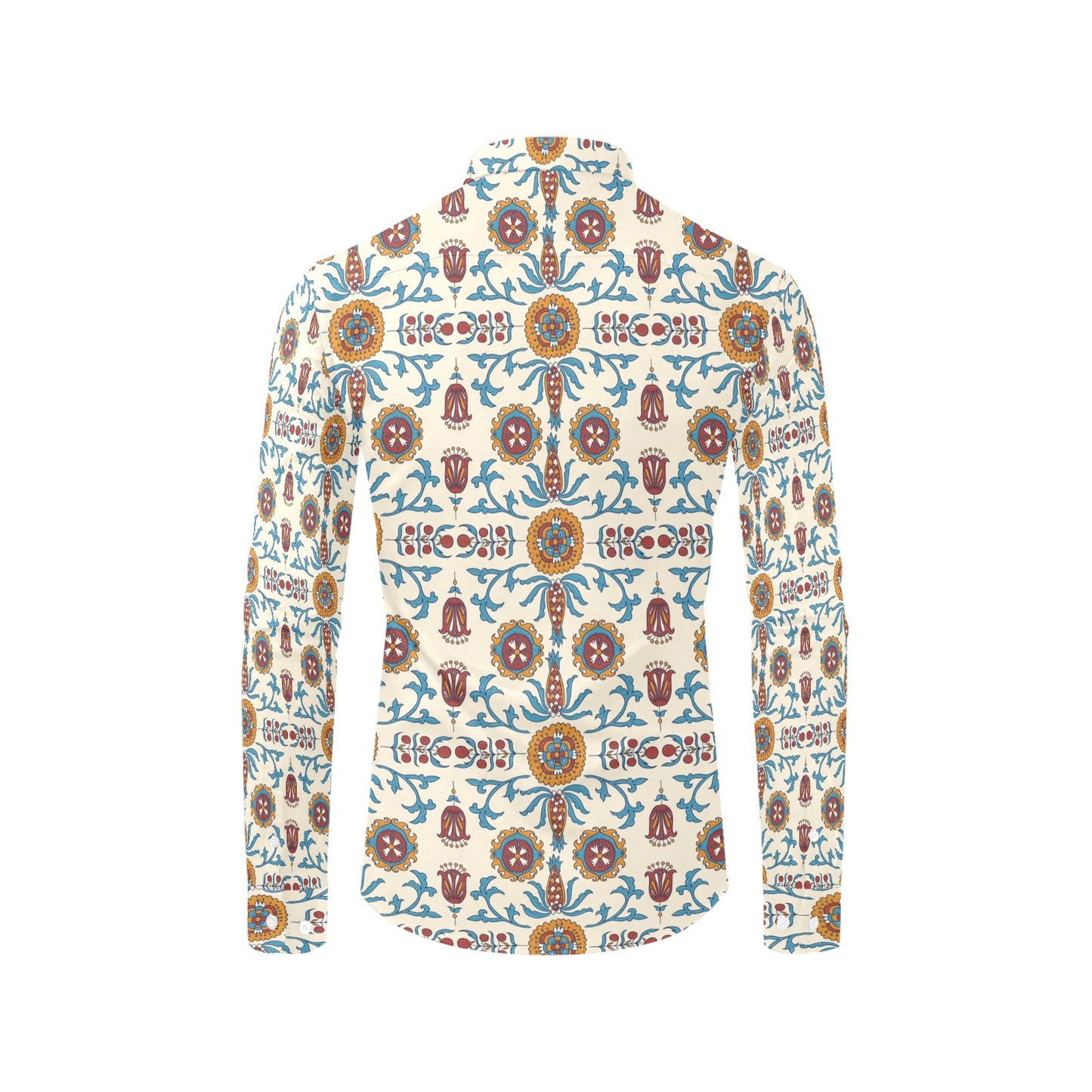 Suzani Print Design LKS301 Men's Long Sleeve Dress Shirt