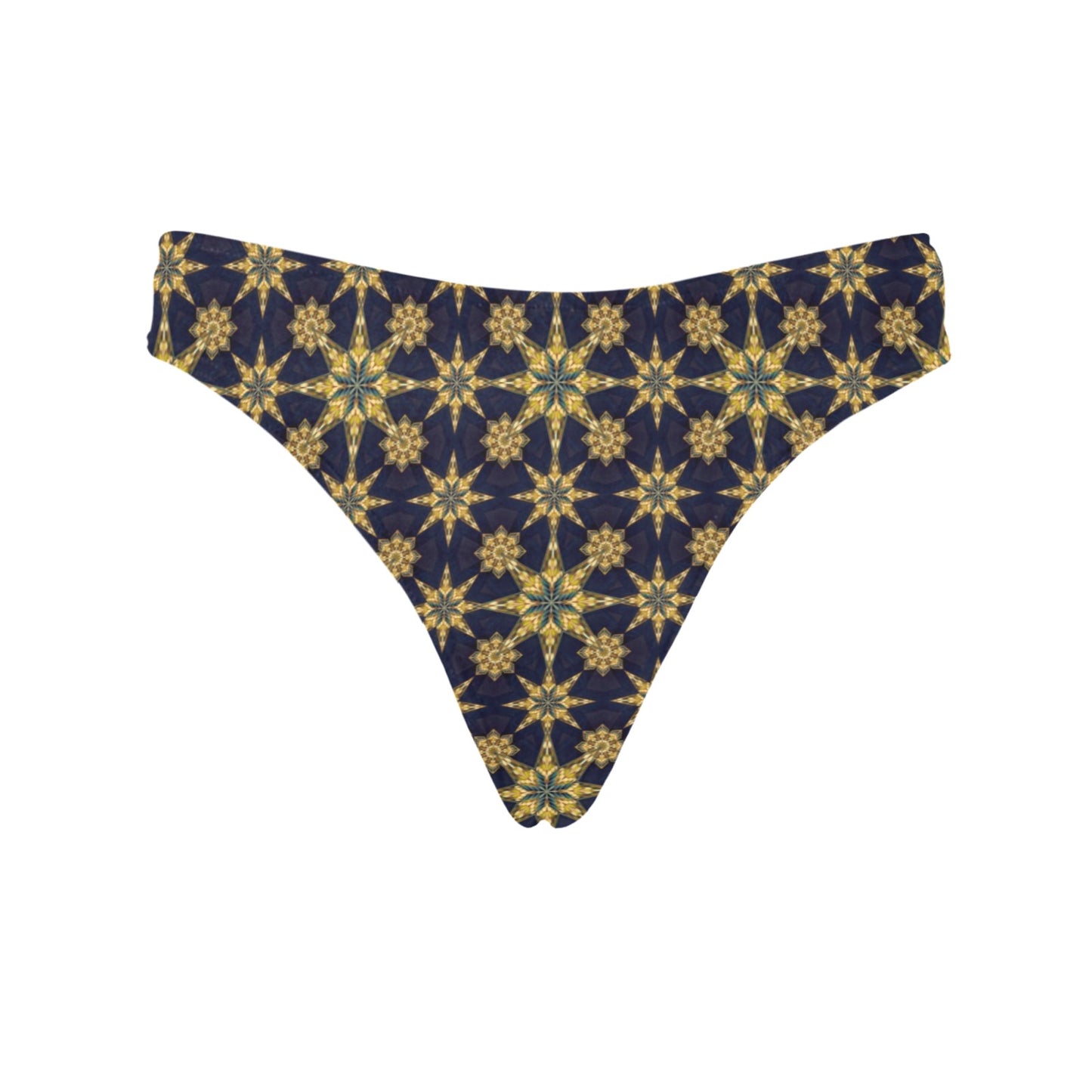 kaleidoscope Gold Print Design Women's Thongs