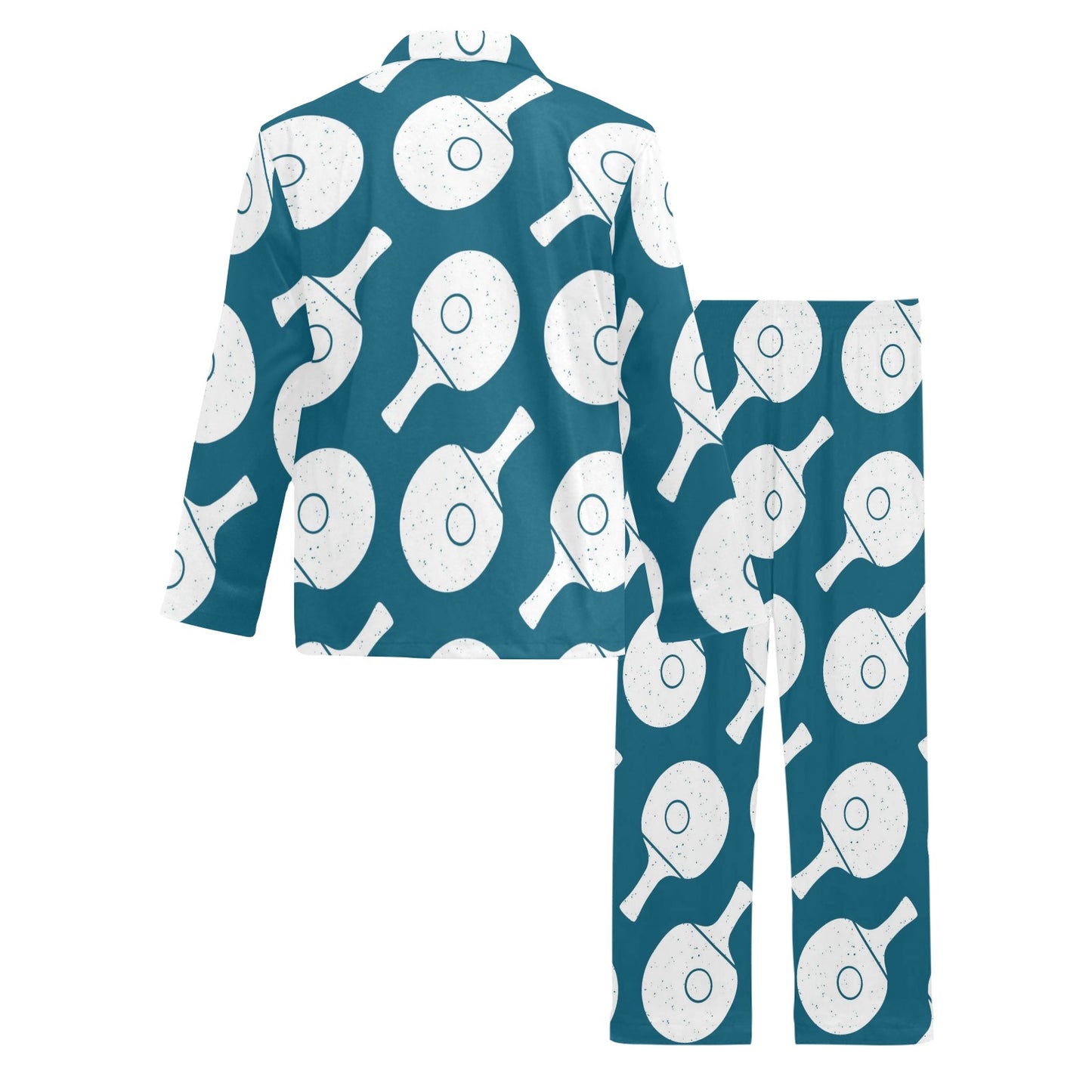 Ping Pong Pattern Print Design A02 Men's Long Pajama Set