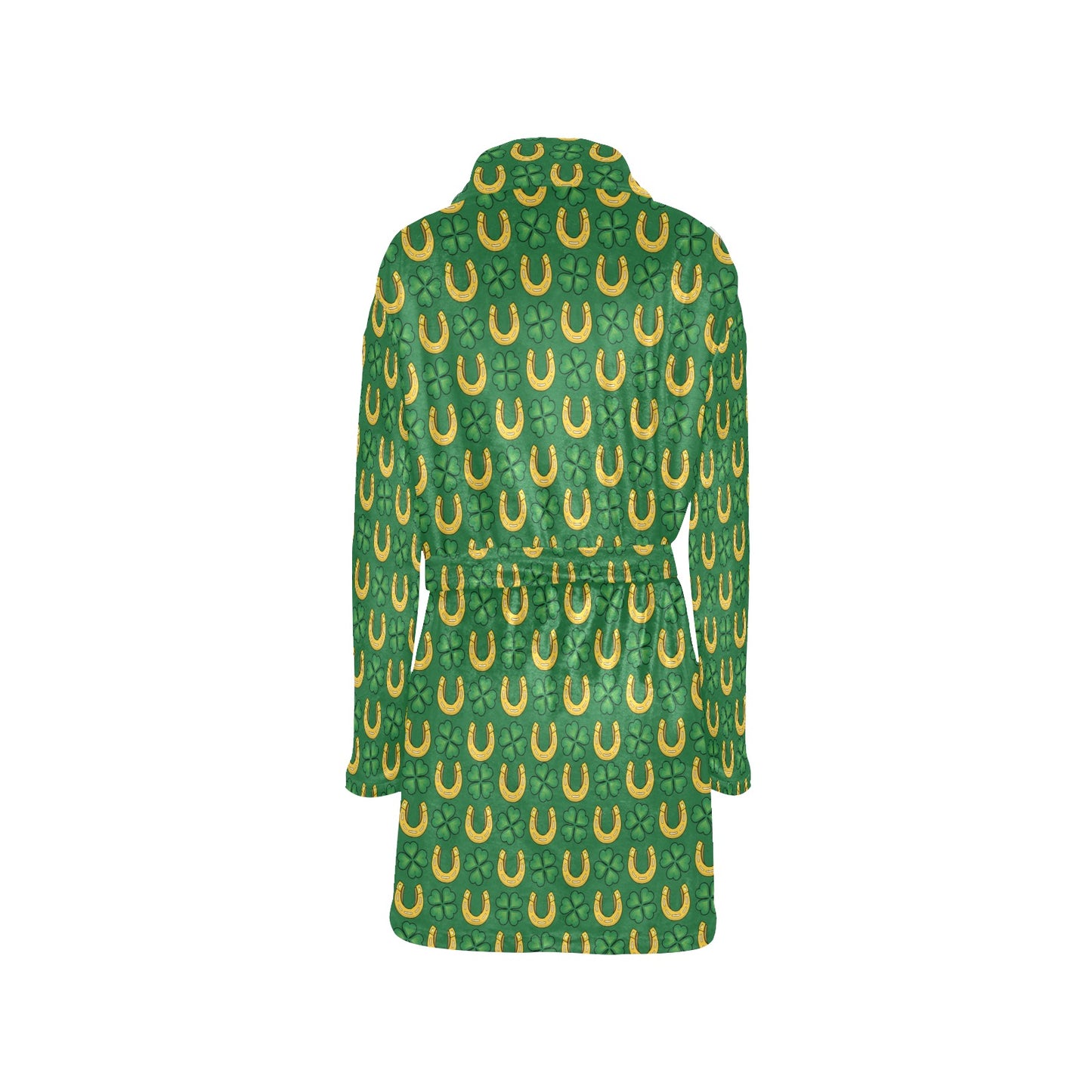 Shamrock Horseshoes Print Pattern Women's Fleece Robe
