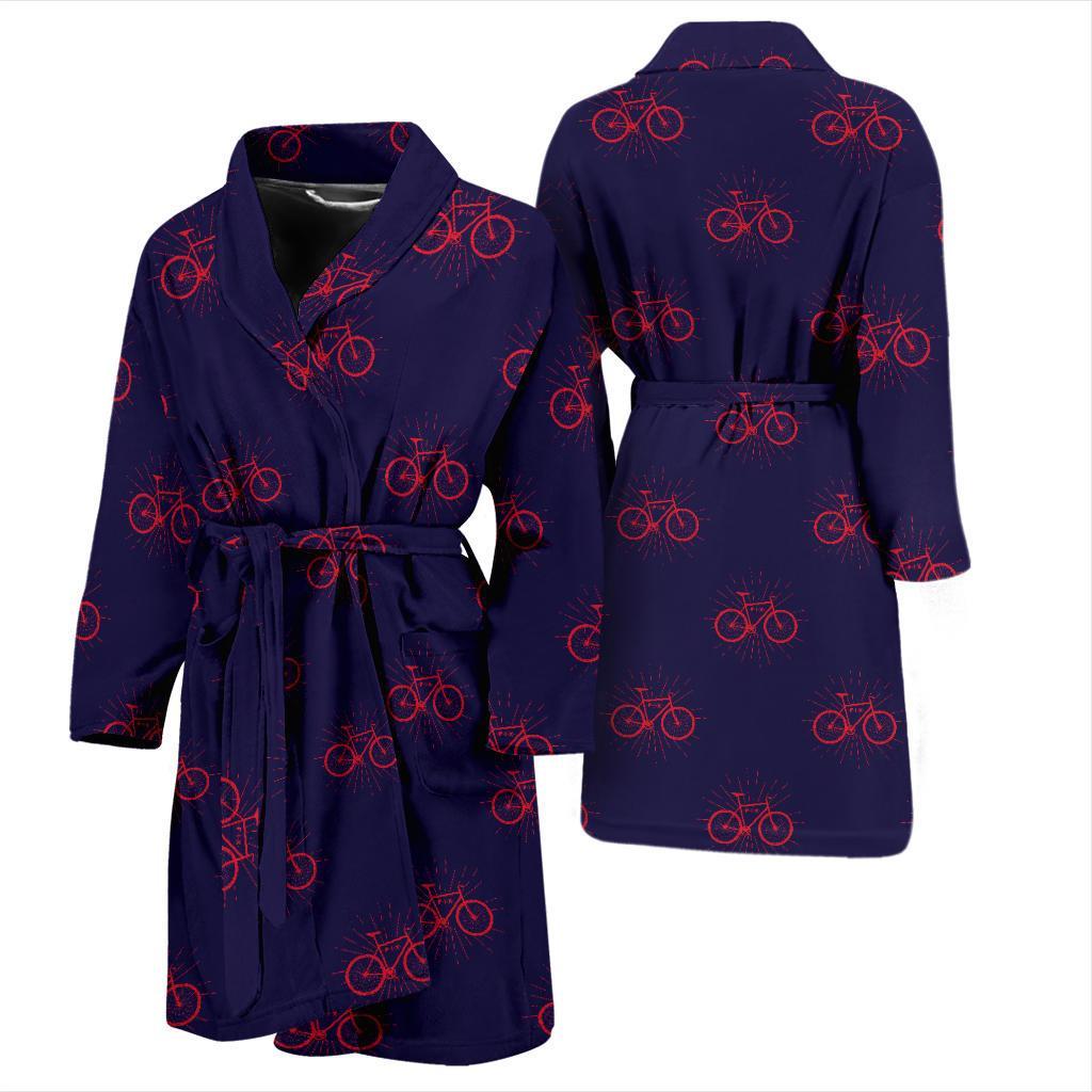 Bicycle Pattern Print Design 01 Men Bathrobe-JORJUNE.COM