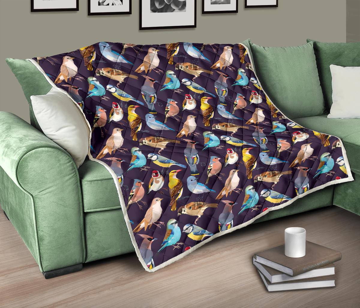 Bird Cute Print Pattern Premium Quilt-JTAMIGO.COM