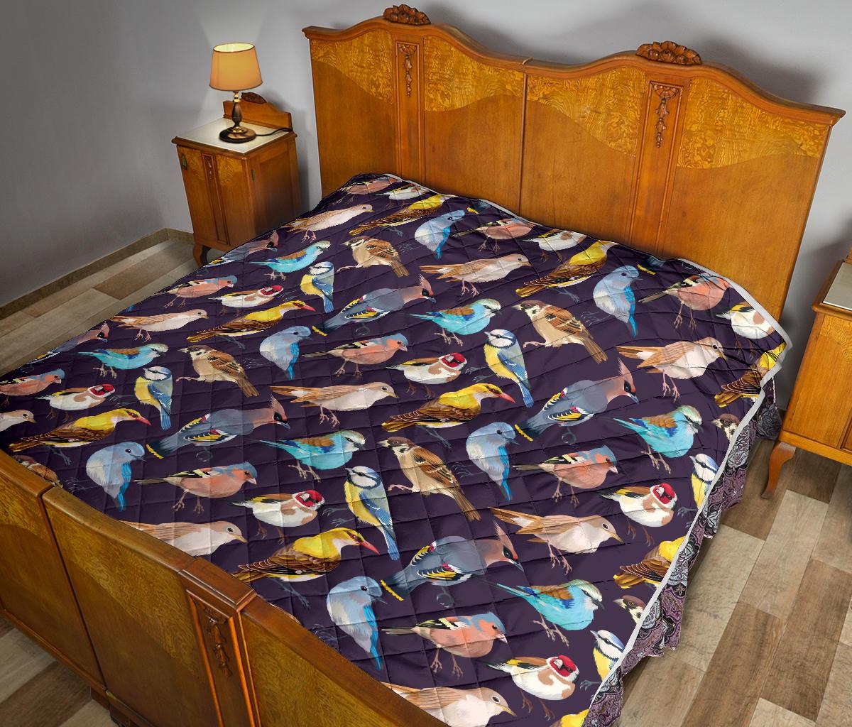 Bird Cute Print Pattern Premium Quilt-JTAMIGO.COM