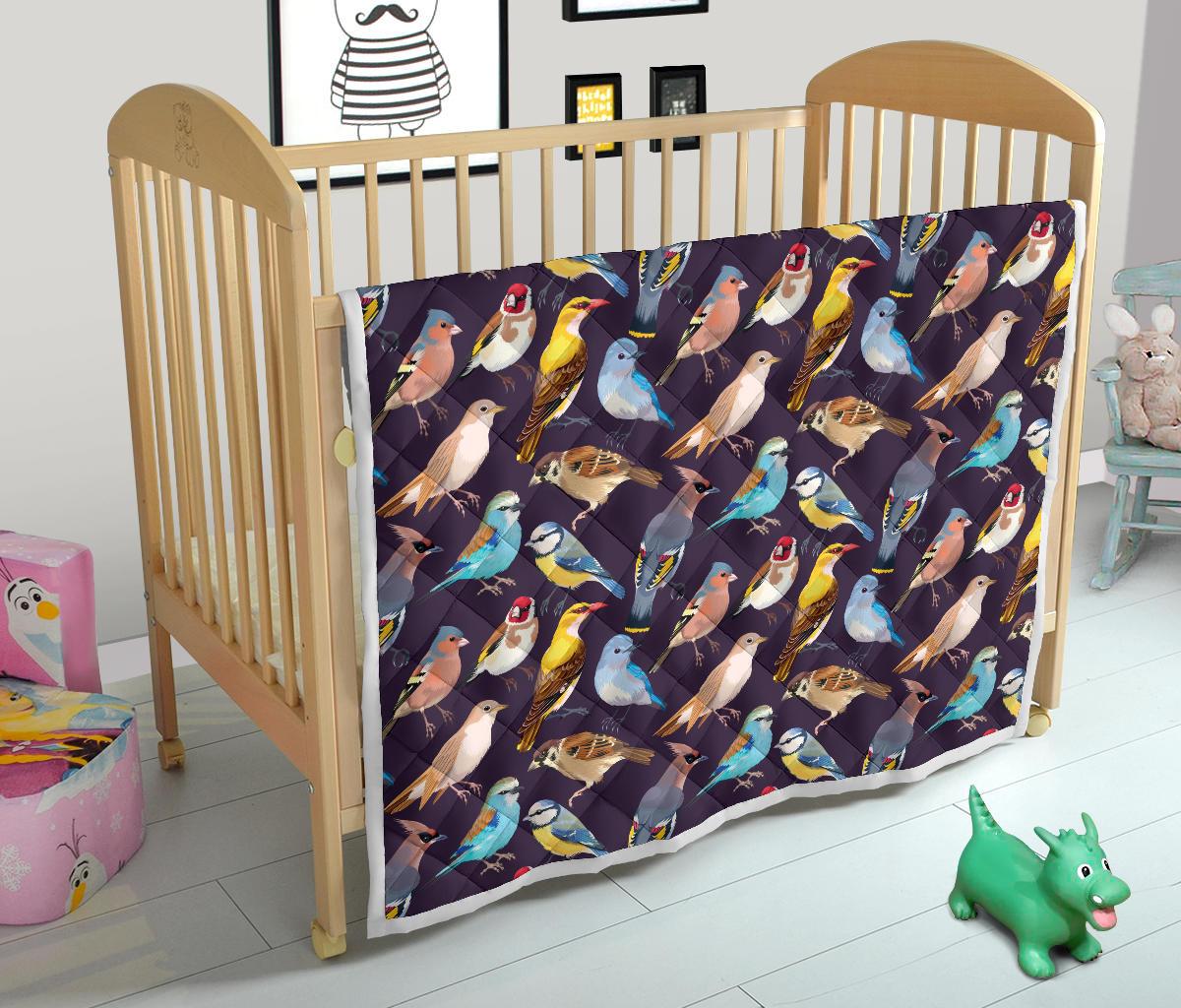 Bird Cute Print Pattern Premium Quilt-JTAMIGO.COM