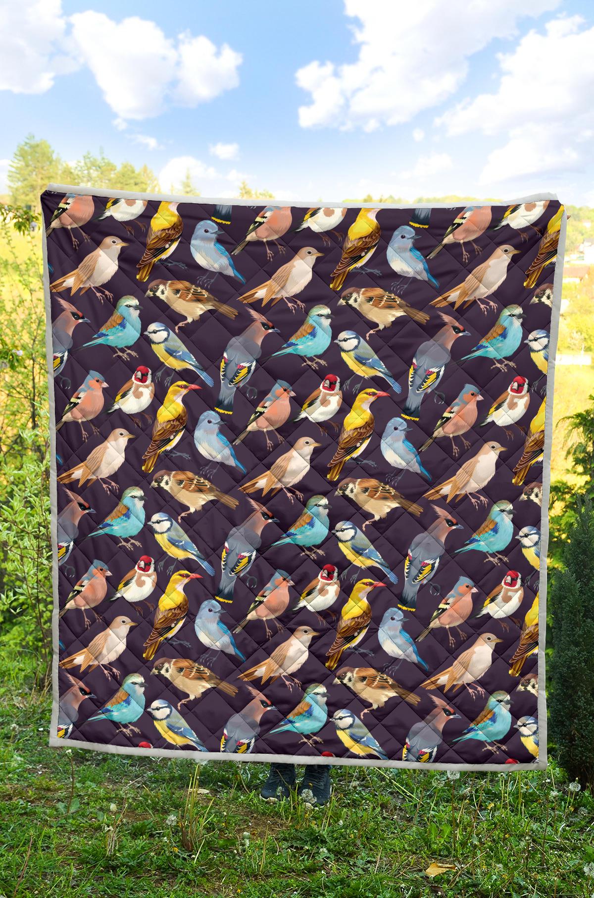 Bird Cute Print Pattern Premium Quilt-JTAMIGO.COM